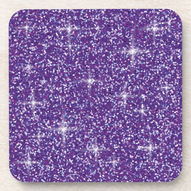 Purple iridescent glitter coaster (Front)