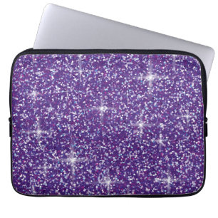 Purple iridescent glitter laptop sleeve