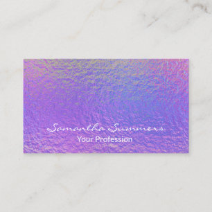 Purple Iridescent Holographic Modern Business Card