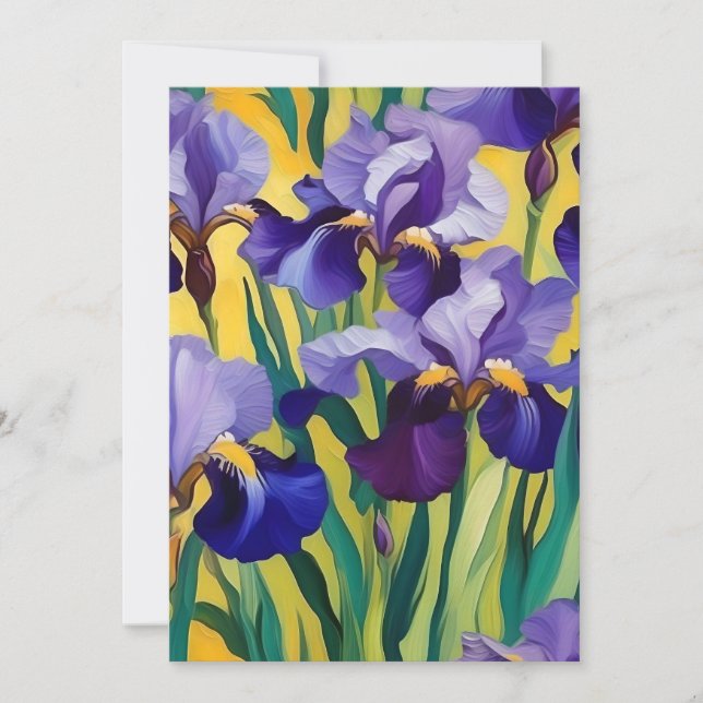 Purple Iris A Holiday Card (Front)