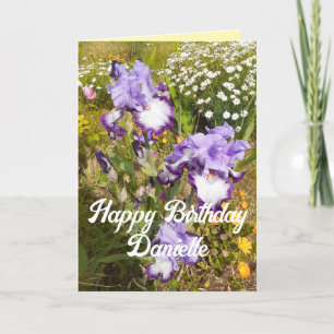Purple Iris and Flower Floral Card