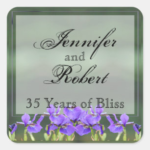 Purple Iris Anniversary Envelope Seal