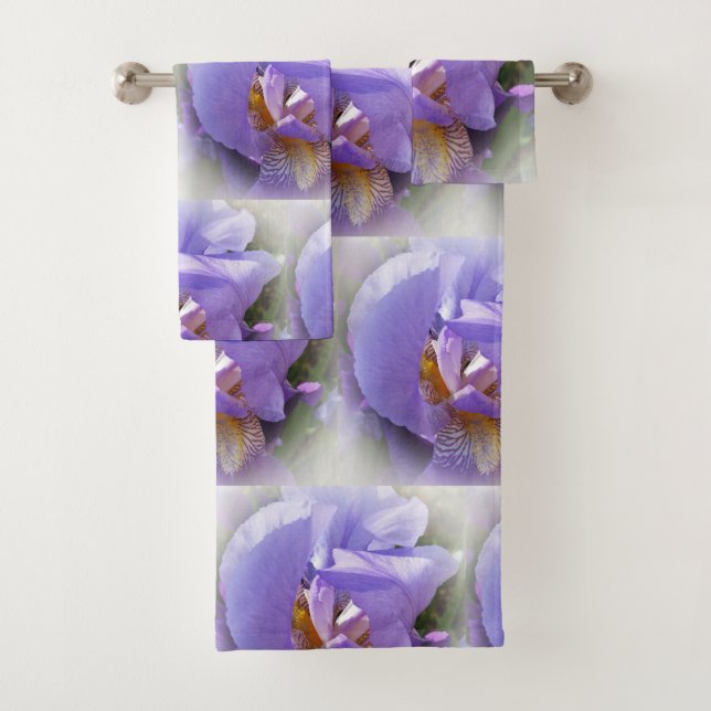 purple iris bath towel set (Insitu)