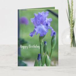 Purple Iris Birthday Card