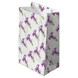 Purple Iris Botanical Floral Art Small Gift Bag