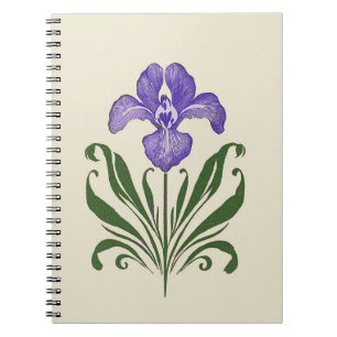 Purple Iris Botanical Study  Notebook