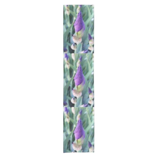purple iris bud short table runner (Front)