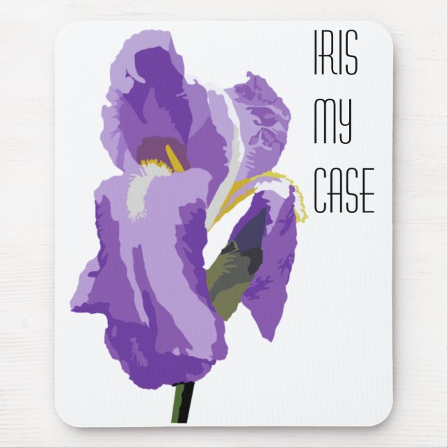Purple Iris Computer Vector Picture Mouse Pad (Front)