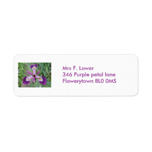 Purple Iris Custom Address Label