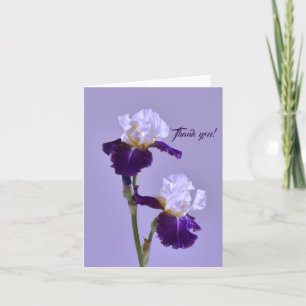 Purple Iris Custom Thank you! Greeting Note Card