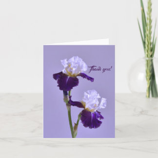 Purple Iris Custom Thank you! Greeting Note Card