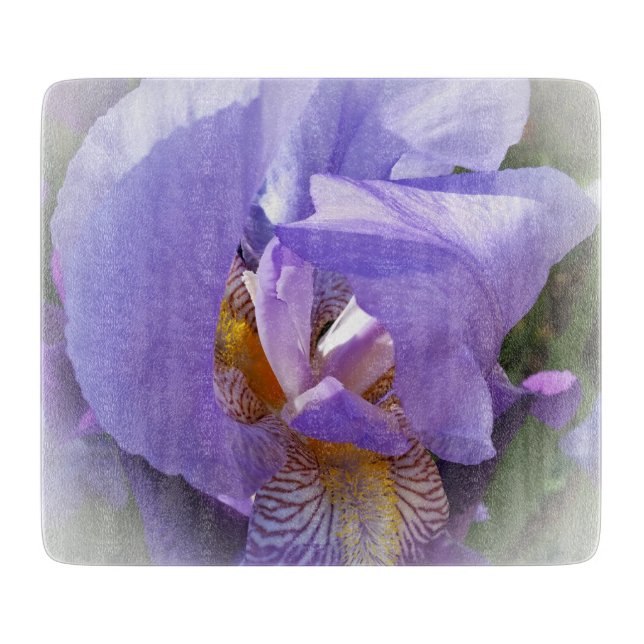 purple iris cutting board (Front)