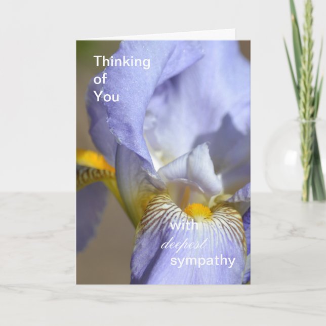 Purple Iris Deepest Sympathy Card (Front)