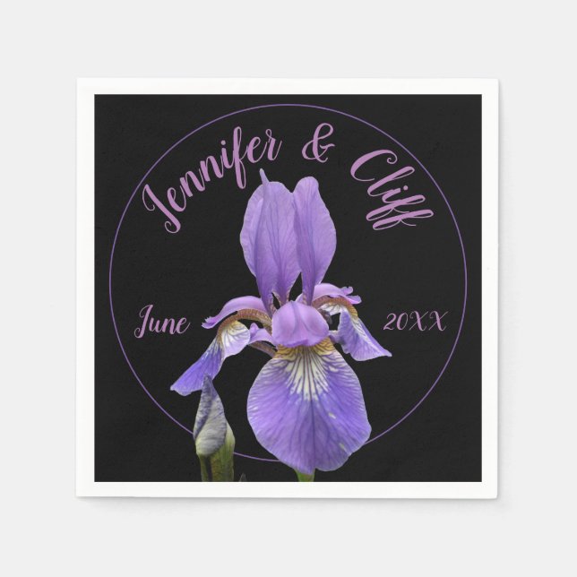 Purple Iris Elegant Napkin (Front)