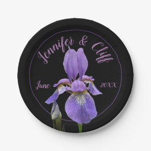 Purple Iris Elegant Paper Plate