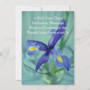 Purple Iris Fleurs Personnalisées Invitation Jardi