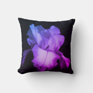 Purple Iris Floral Photography  Throw Pillow