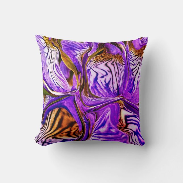 Purple Iris Flower / 1974 / Throw Pillow (Front)