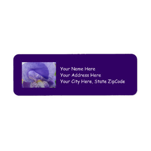 Purple Iris Flower Address Label stickers Irises