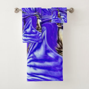 Purple Iris Flower Bath Towel Set