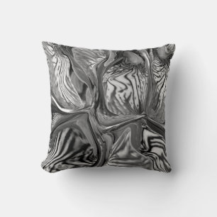 Purple Iris Flower / Black & White / Throw Pillow
