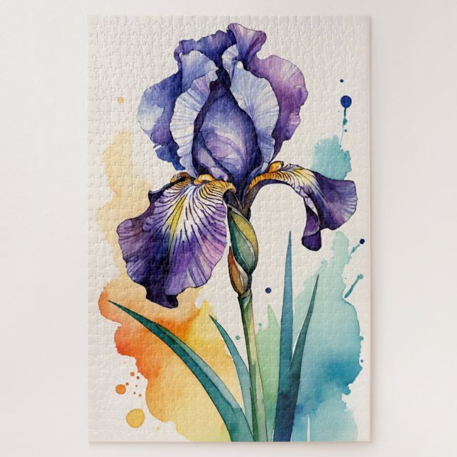 Purple Iris Flower Bloom                           Jigsaw Puzzle (Vertical)