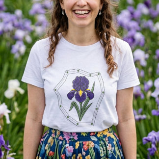 Purple Iris Flower Botanical Tri-Blend Shirt