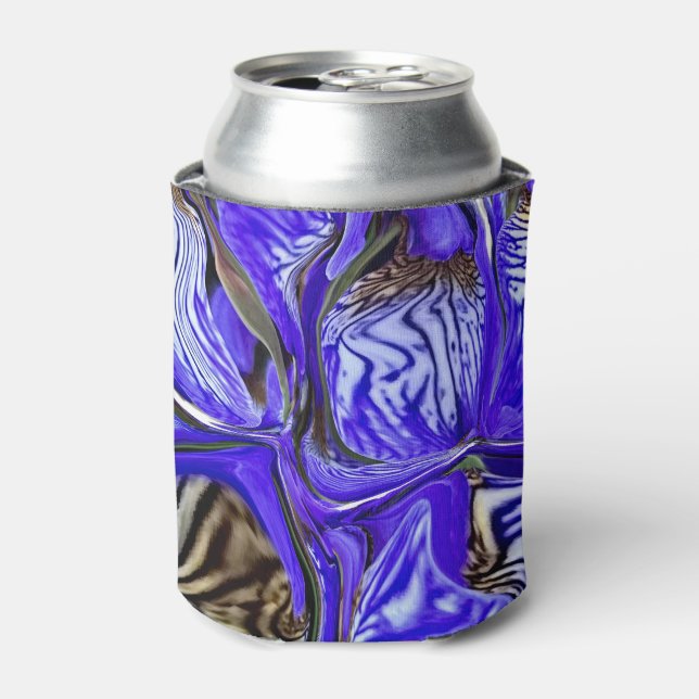 Purple Iris Flower Can Cooler (Can Front)
