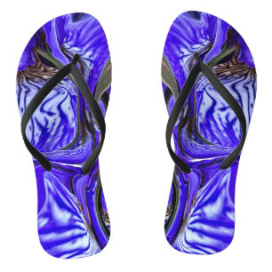 Purple Iris Flower Flip Flops