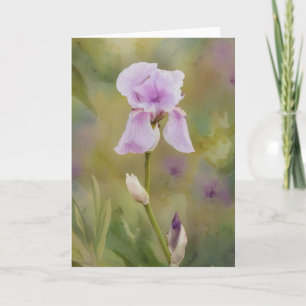 Purple Iris Flower Garden Art Note Card