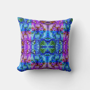 Purple Iris Flower / Greenleaf / 1974 / Mirror Throw Pillow