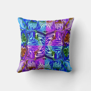 Purple Iris Flower / Greenleaf / 1974 / xFour / Throw Pillow