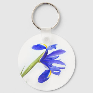 Purple Iris Flower Keychain