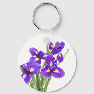 purple iris flower keychain