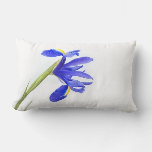 Purple Iris Flower Lumbar Pillow (Front)