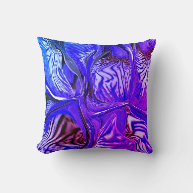 Purple Iris Flower / Miami / Throw Pillow (Front)