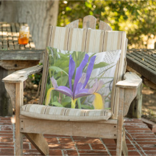 Purple Iris Flower Outdoor Garden Nature Photo Pillow