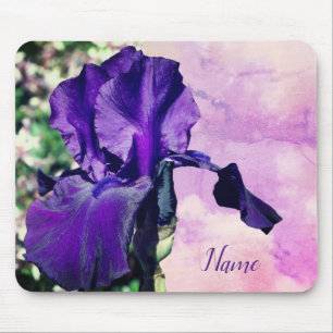 Purple Iris Flower Personalized Mouse Pad