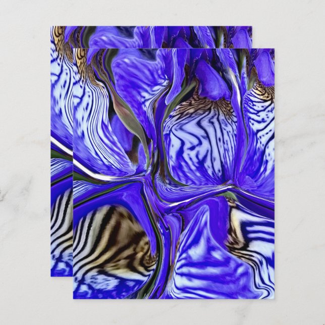 Purple Iris Flower Scrapbook Paper (Front/Back)