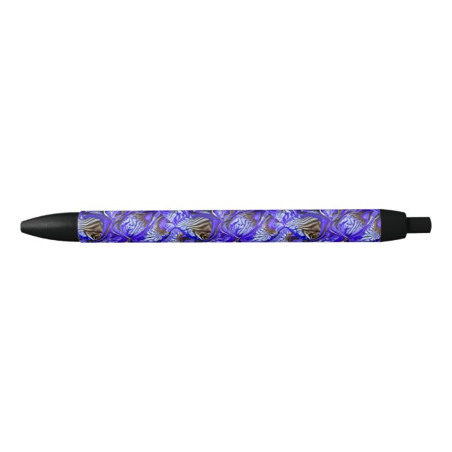 Purple Iris Flower / Slanted / Tiled / Black Ink Pen (Front)