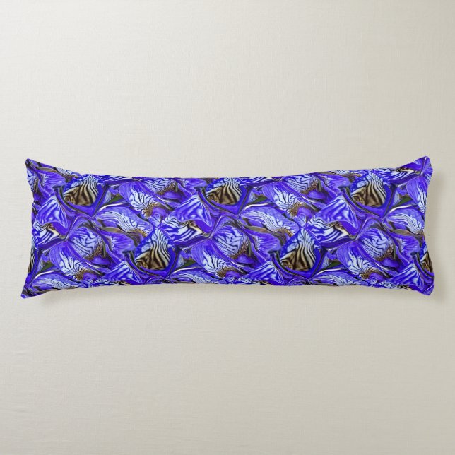Purple Iris Flower / Slanted / Tiled / Body Pillow (Front)