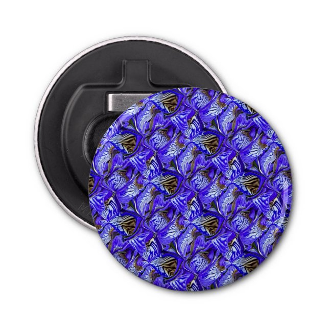 Purple Iris Flower / Slanted / Tiled /  Bottle Opener (Front)