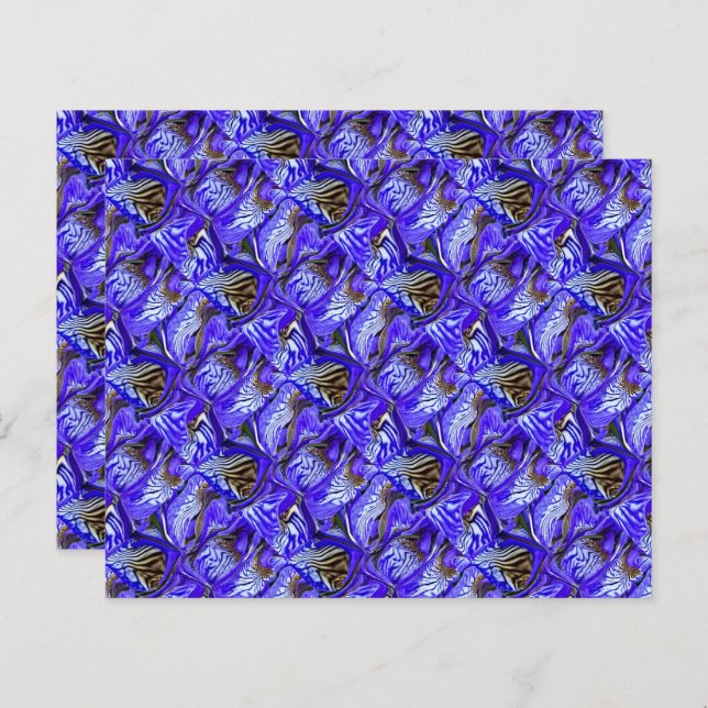 Purple Iris Flower / Slanted / Tiled / Scrapbook (Front/Back)