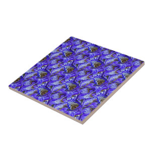 Purple Iris Flower / Slanted / Tiled / Tile