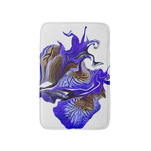 Purple Iris Flower Swirls Bath Mat (Front Vertical)