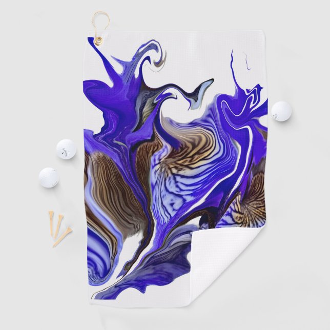 Purple Iris Flower Swirls Golf Towel (InSitu)