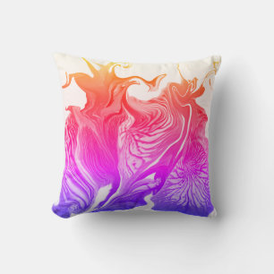 Purple Iris Flower Swirls / Ipanema / Throw Pillow