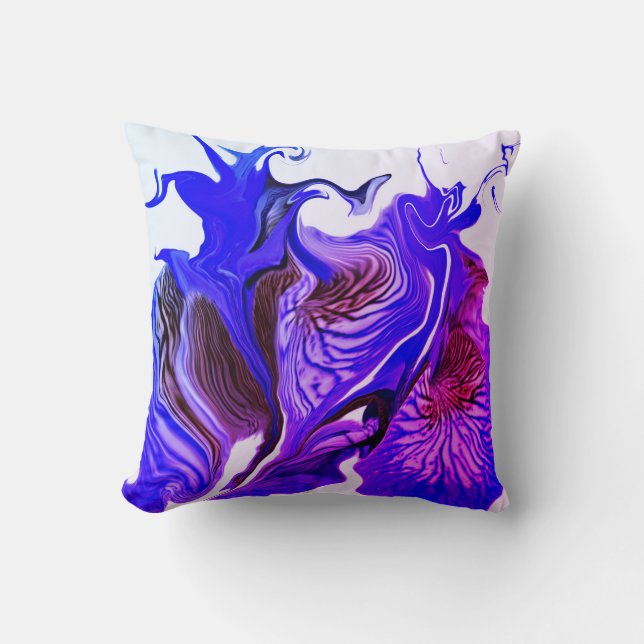 Purple Iris Flower Swirls / Miami / Throw Pillow (Front)