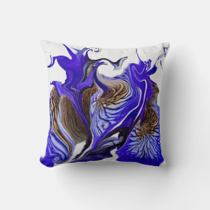 Purple Iris Flower Swirls Throw Pillow