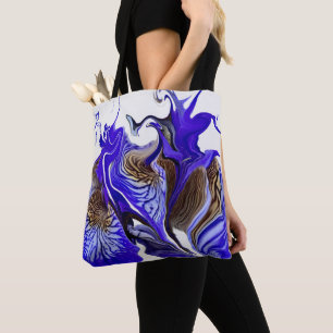 Purple Iris Flower Swirls Tote Bag